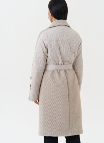 Женское утепленное пальто с поясом