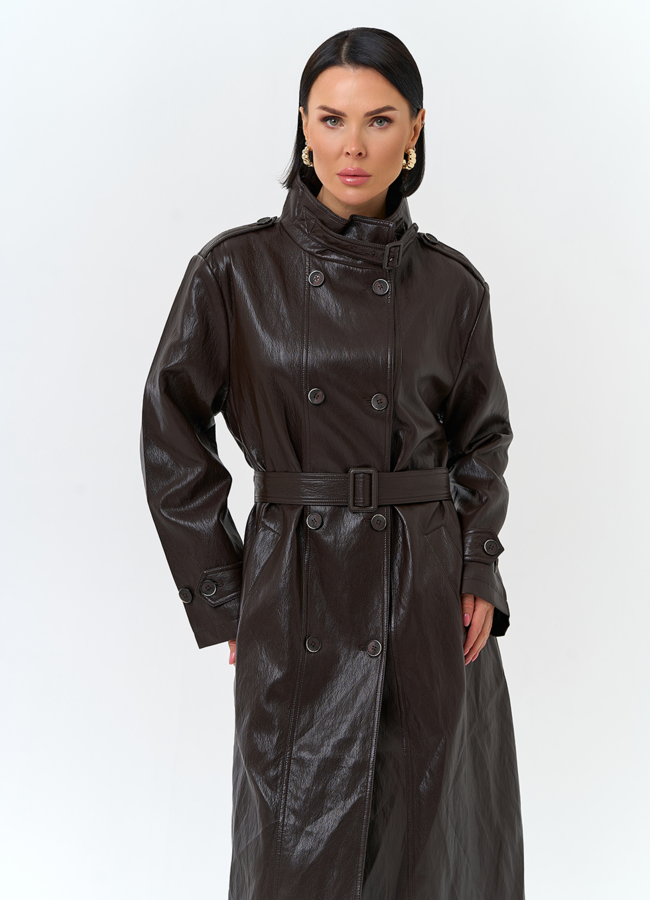 Женский плащ из эко кожи модель № 32849 универмаг малина
