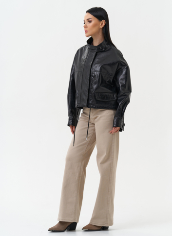 Женская куртка из натуральной кожи оверсайз