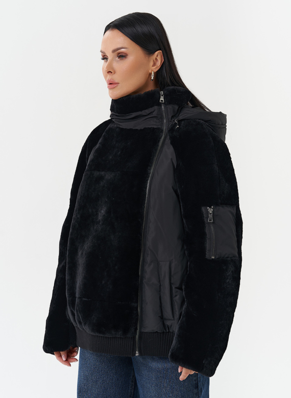 Комбинированная куртка с капюшоном