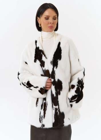 Жакет из меха норки в расцветке "ягуар" фото