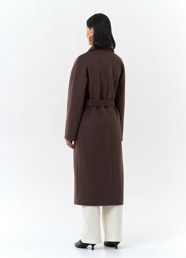 фото Женское пальто с английским воротником модель № 32684