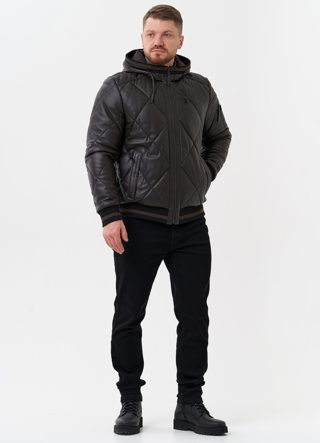 Куртка мужская из натуральной кожи  модель № 26696 в кредит
