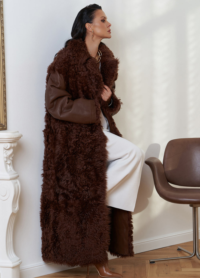 Двухсторонняя натуральная дубленка модель № 28425 в кредит