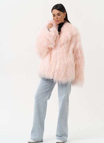 Женская шуба из меха ламы