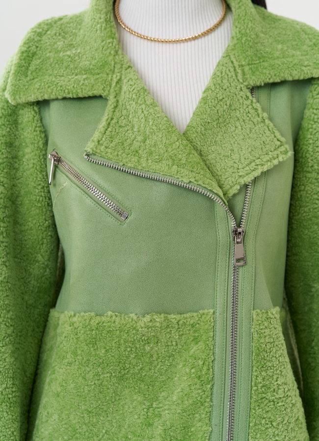 Комбинированная эко дубленка модель № 26736 универмаг малина