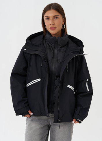 Двойная куртка с капюшоном