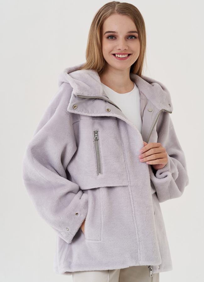 Полупальто женское с капюшоном модель № 25687 универмаг малина