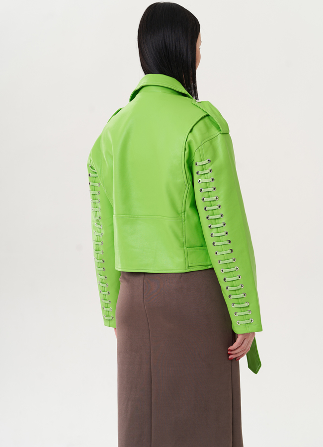 Куртка из эко кожи с английским воротником модель № 26798 универмаг малина