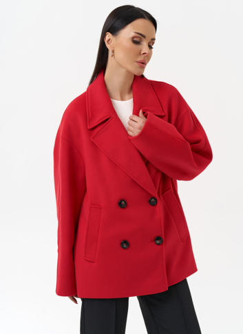 Укороченное двубортное пальто