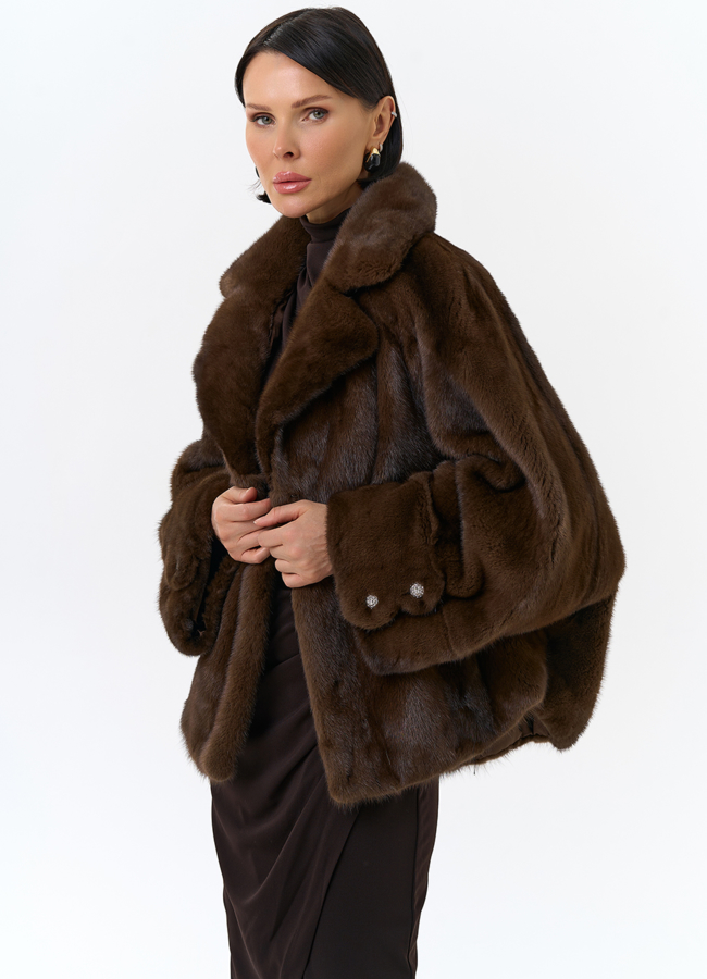 фото Укороченная шуба из меха норки  модель № 32031