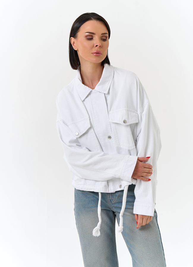 фото Женская объемная джинсовая куртка  модель № 33125