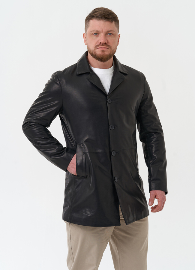 Мужской пиджак из натуральной кожи модель № 30060 в рассрочку