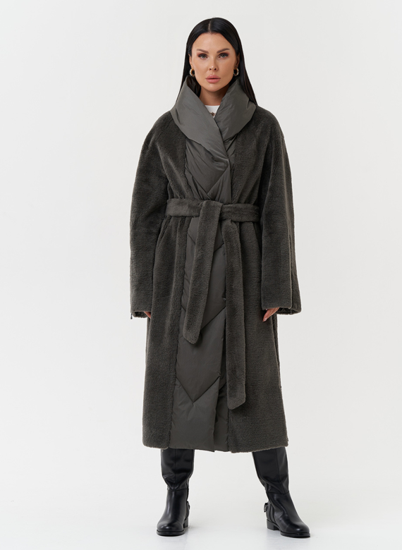 Комбинированное пальто на утеплении