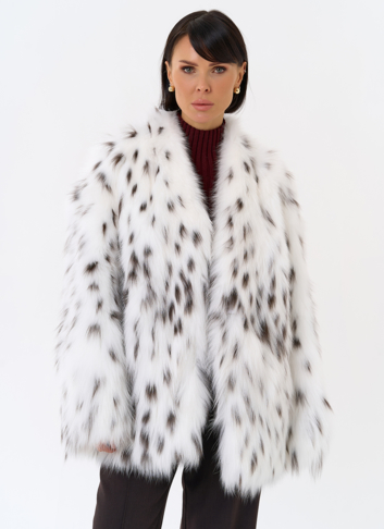 Шуба из лисы с инкрустацией под рысь Шуба из лисы с инкрустацией под рысь