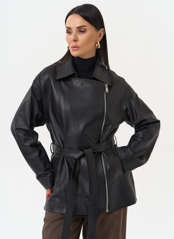 Куртка из натуральной кожи с поясом