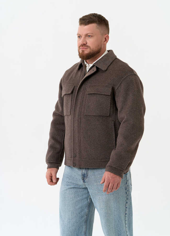 Мужское укороченное пальто модель № 32860 универмаг малина