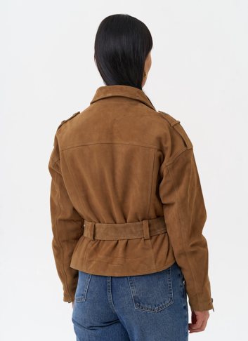 Куртка из замши с поясом