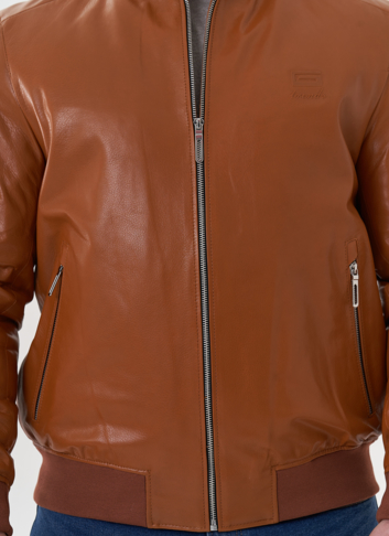 Мужская куртка "бомбер" из натуральной кожи