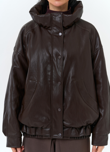 Женская утепленная куртка из эко кожи