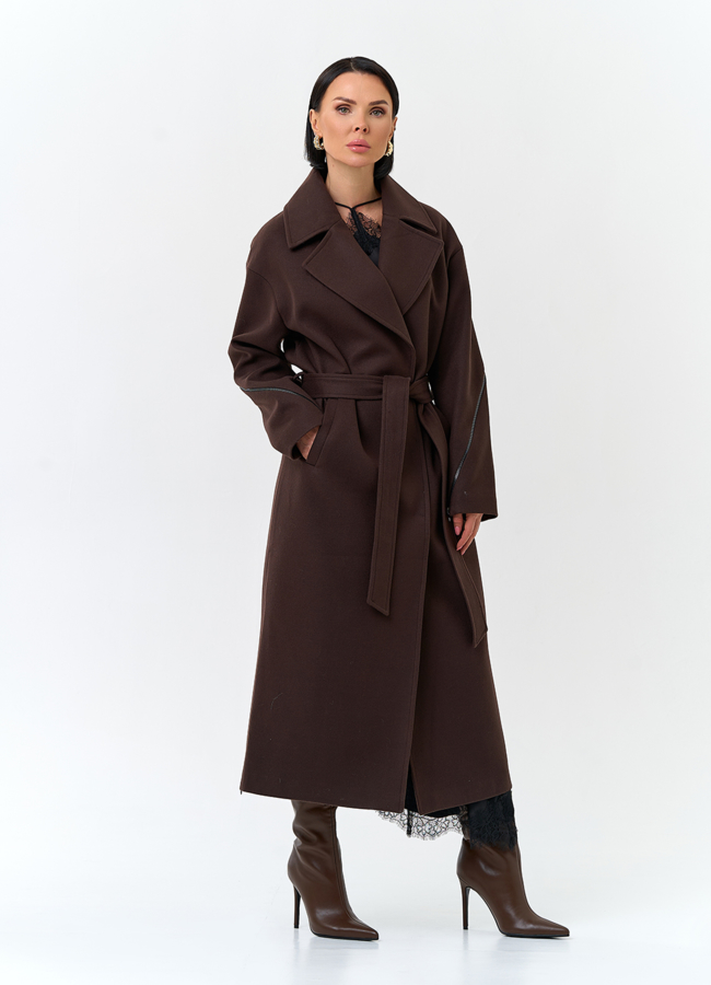 Женское пальто с английским воротником модель № 32819 в кредит
