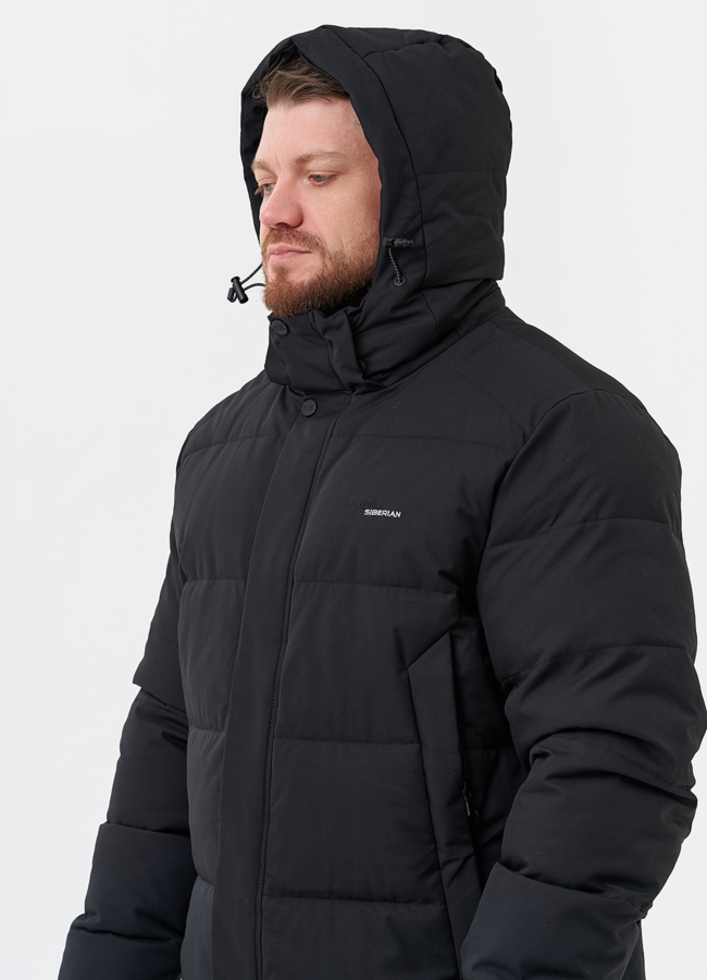 Мужской пуховик с капюшоном  модель № 28269 универмаг малина