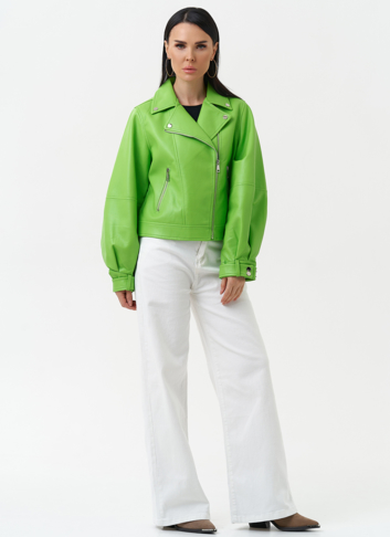 Куртка косуха из эко кожи зеленого цвета