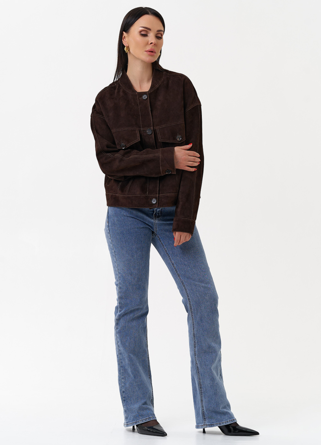 Куртка из замши коричневого цвета модель № 29927 универмаг малина