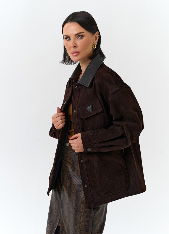 Женская куртка из натуральной замши модель № 32526 универмаг малина